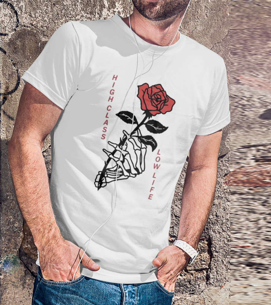 HIGH CLASS LOW LIFE Rose Skeleton T-Shirt