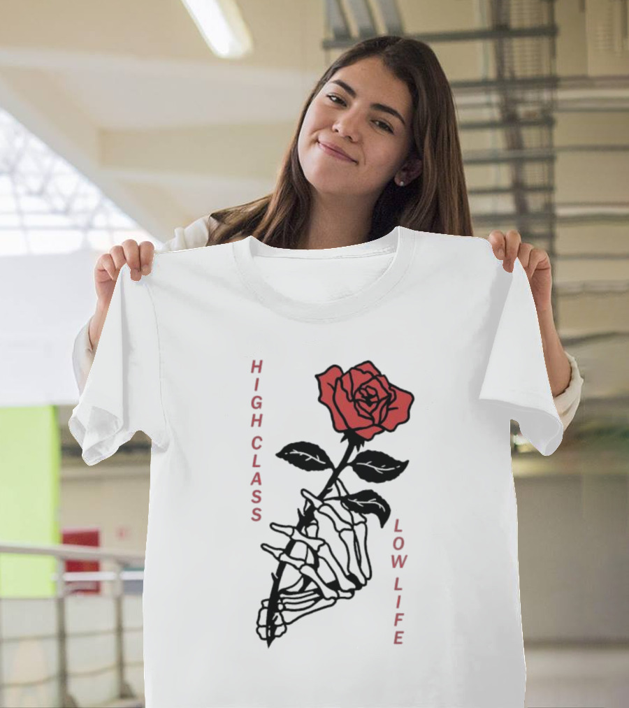 HIGH CLASS LOW LIFE Rose Skeleton T-Shirt