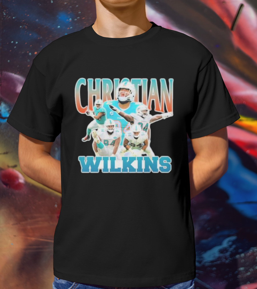 Christian Wilkins Miami Dolphins Football Player Collage T-Shirt