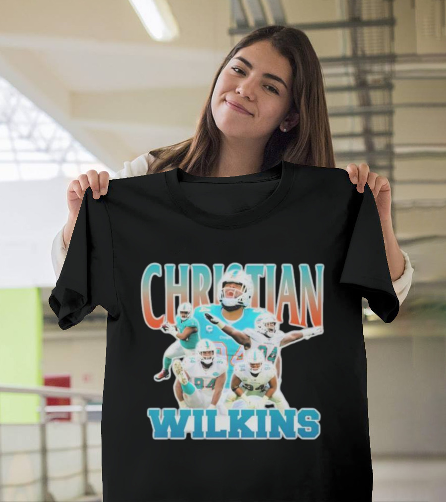 Christian Wilkins Miami Dolphins Football Player Collage T-Shirt