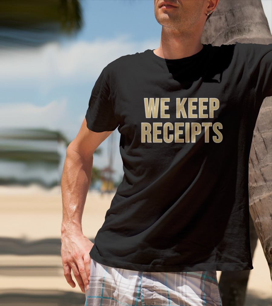 Colorado Buffaloes We Keep Receipts Black Gold Fan T-Shirt