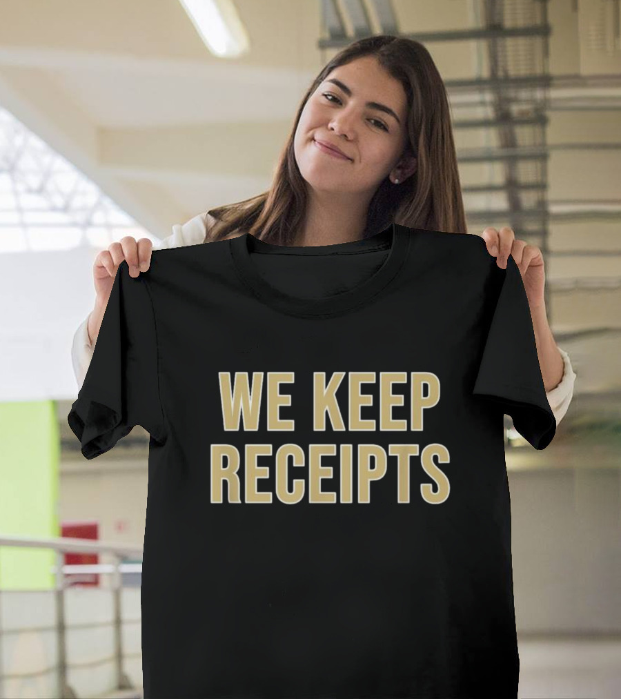 Colorado Buffaloes We Keep Receipts Black Gold Fan T-Shirt