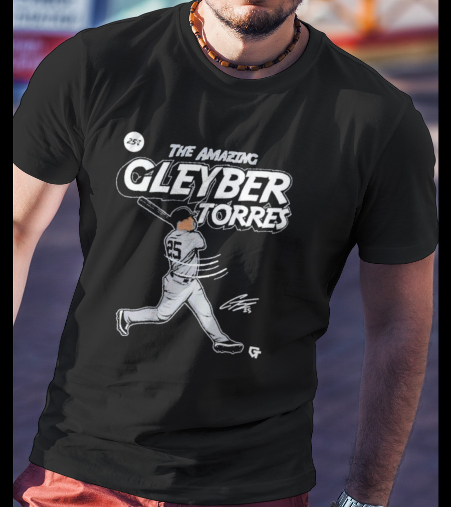 The Amazing Gleyber Torres Comic Book Style With Signature And Baseball Action T-Shirt