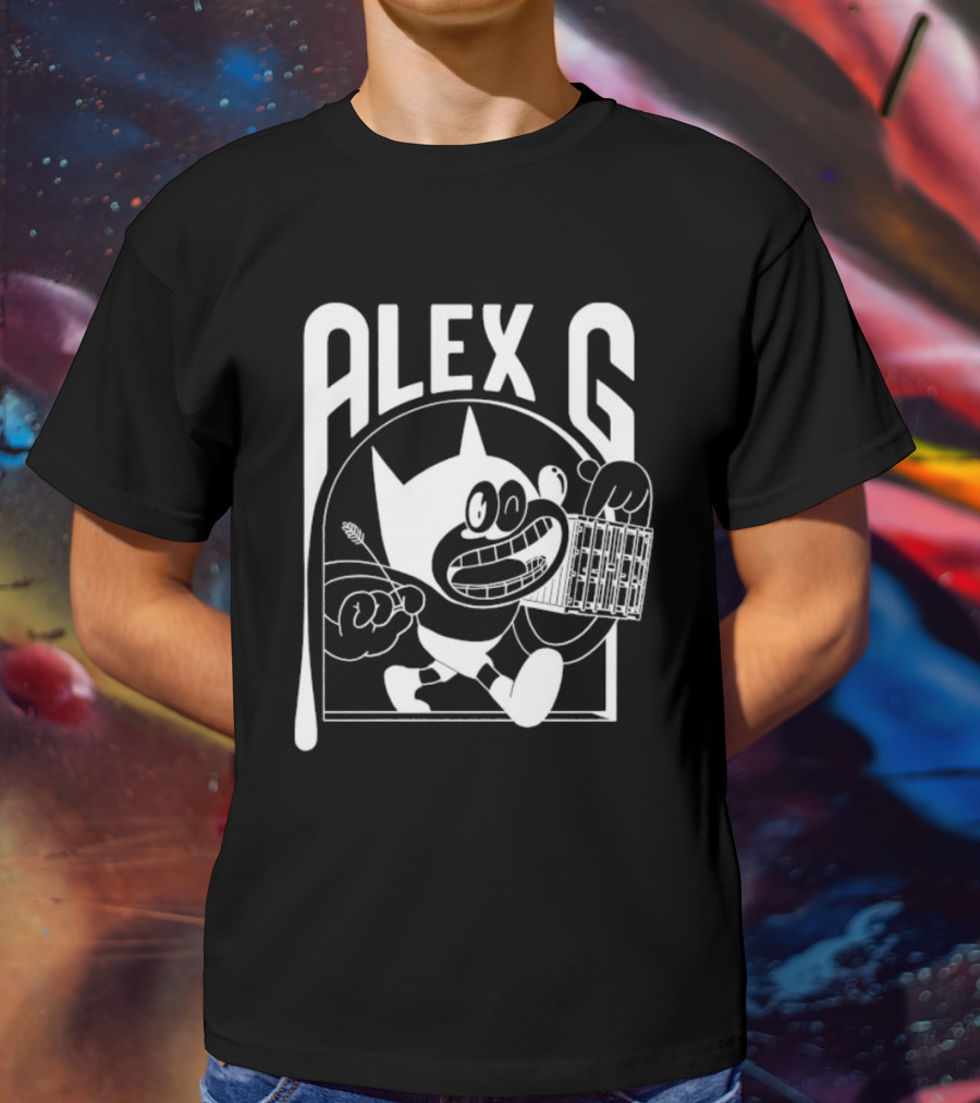 Alex G Cartoon Character With Keytar T-Shirt