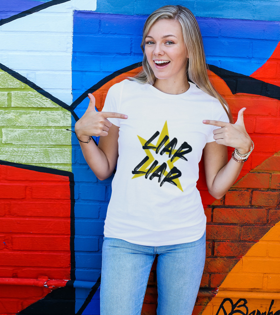 Liar Liar Yellow Star Background T-Shirt