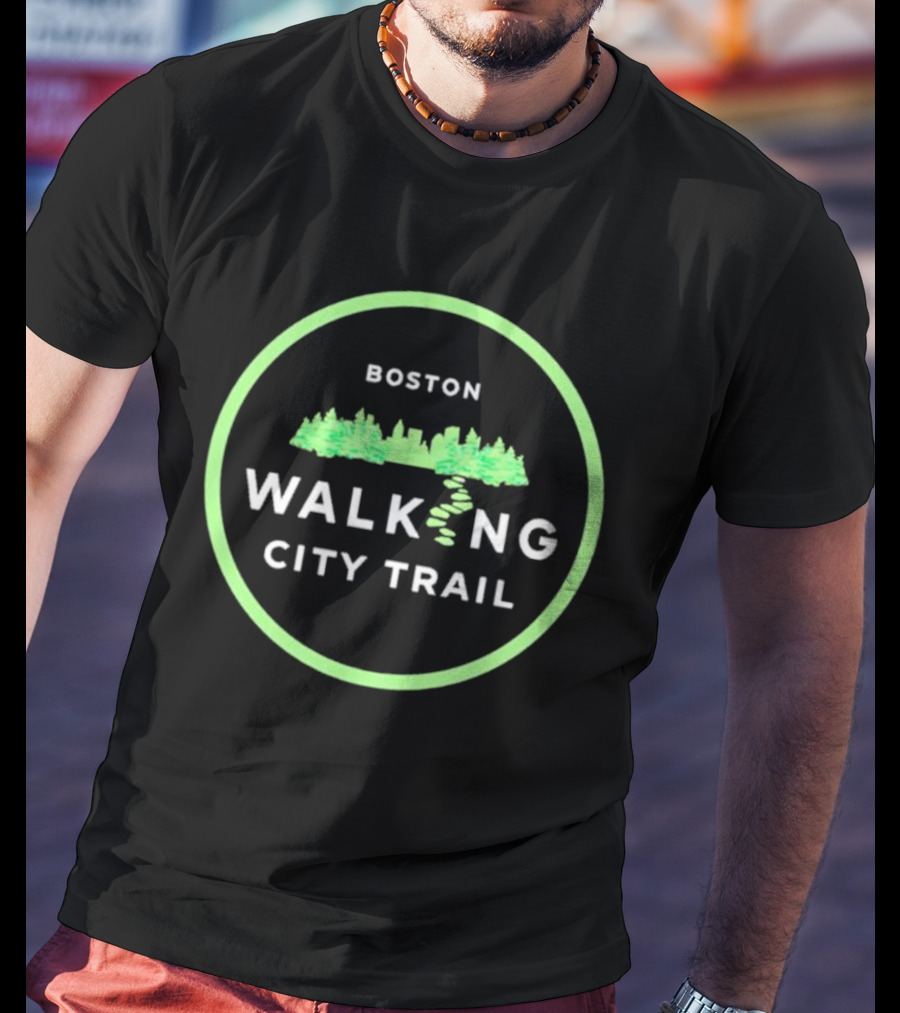 Boston Walking City Trail Miles Howard T-Shirt