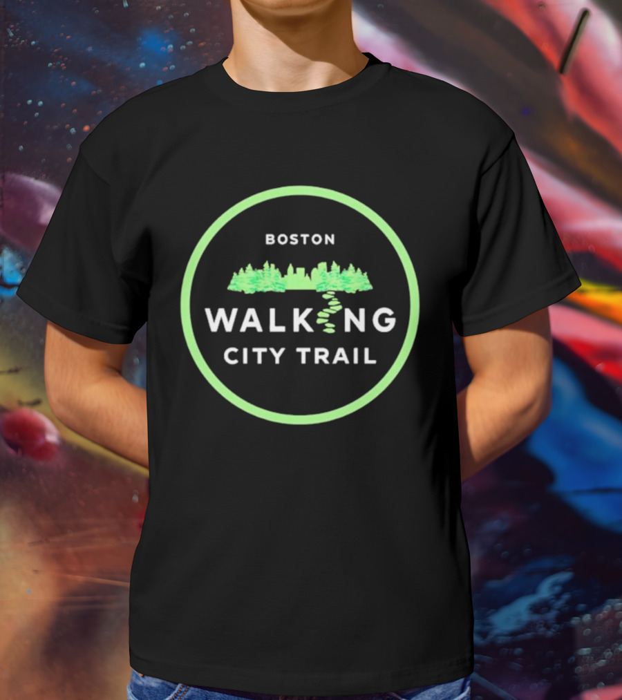 Boston Walking City Trail Miles Howard T-Shirt