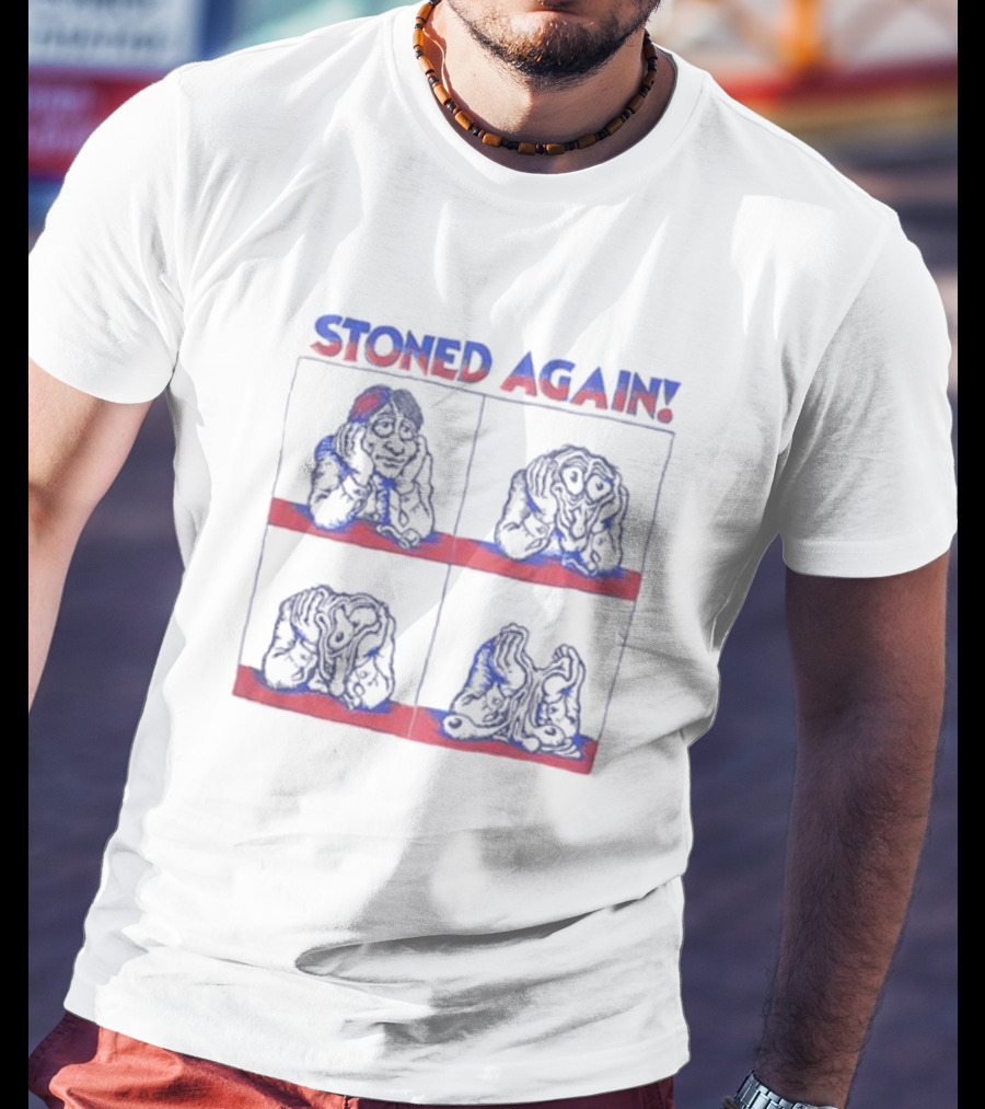 Stoned Again Comic Strip Style Funny Dogs T-Shirt