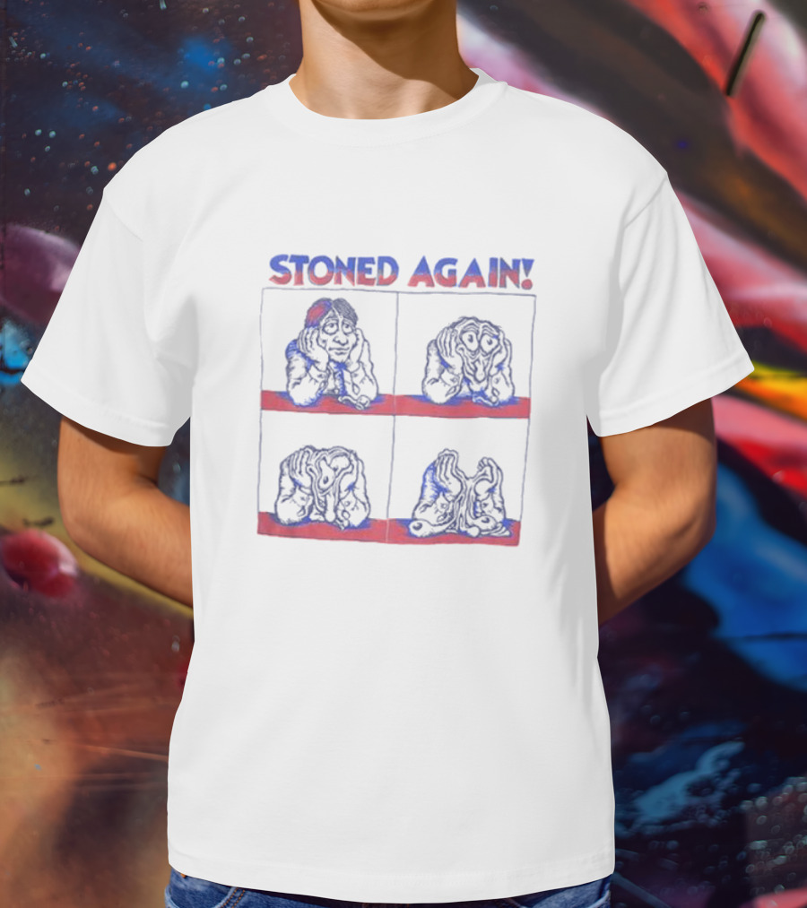 Stoned Again Comic Strip Style Funny Dogs T-Shirt