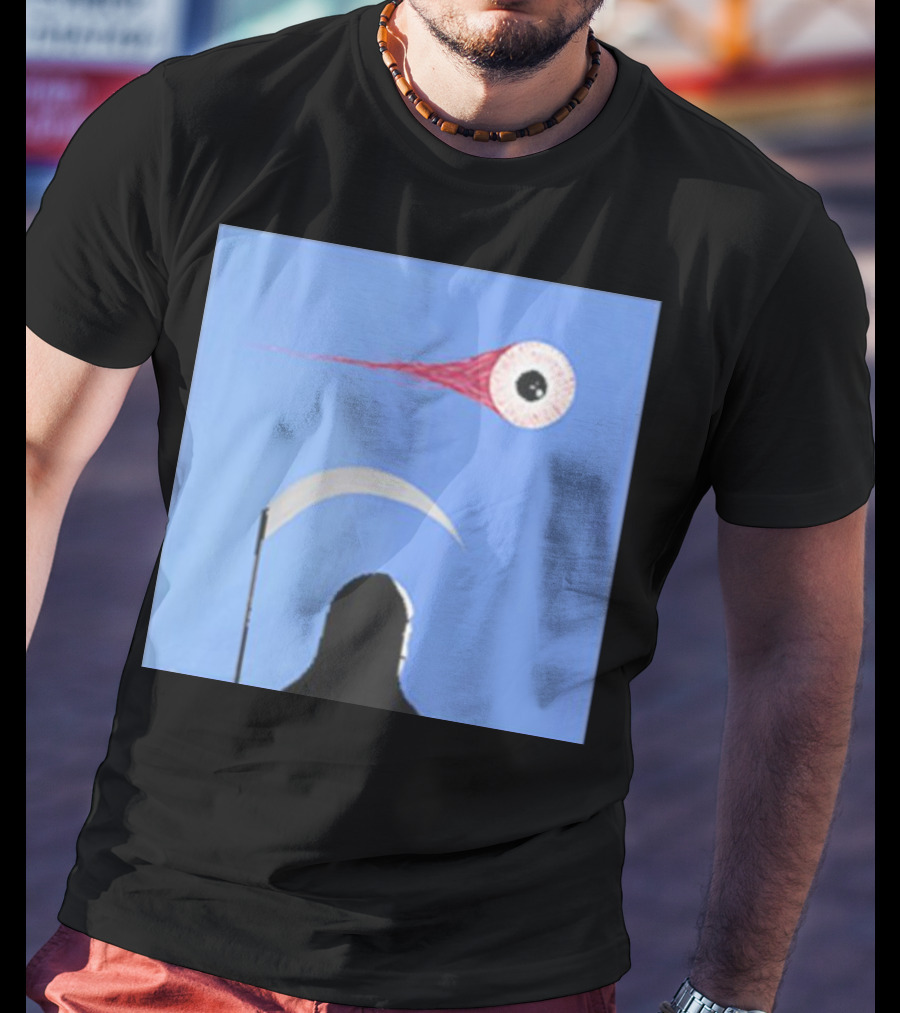Grim Reaper With Scythe And Eyeball In Blue Sky Doja Cat Merch T-Shirt
