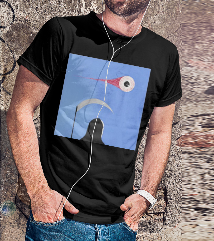 Grim Reaper With Scythe And Eyeball In Blue Sky Doja Cat Merch T-Shirt