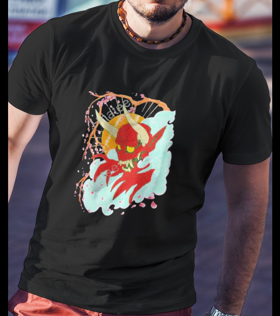 Elvis The Alien Oni Ayylien Clothing Red Demon Mask T-Shirt