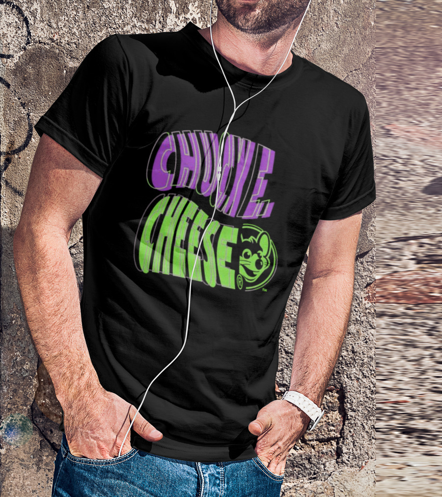 Chuck E. Cheese Spiral Text T-Shirt