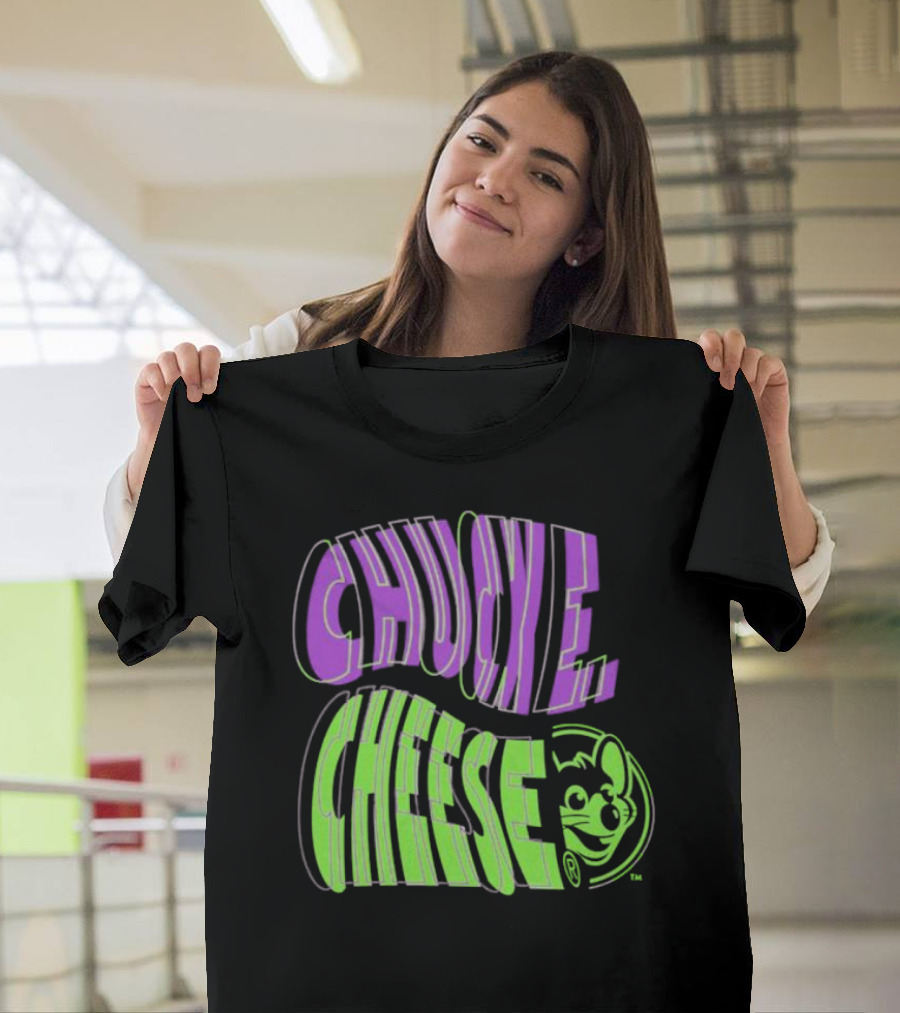 Chuck E. Cheese Spiral Text T-Shirt