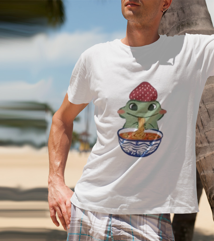 Strawberry Frog Eating Noodles T-Shirt