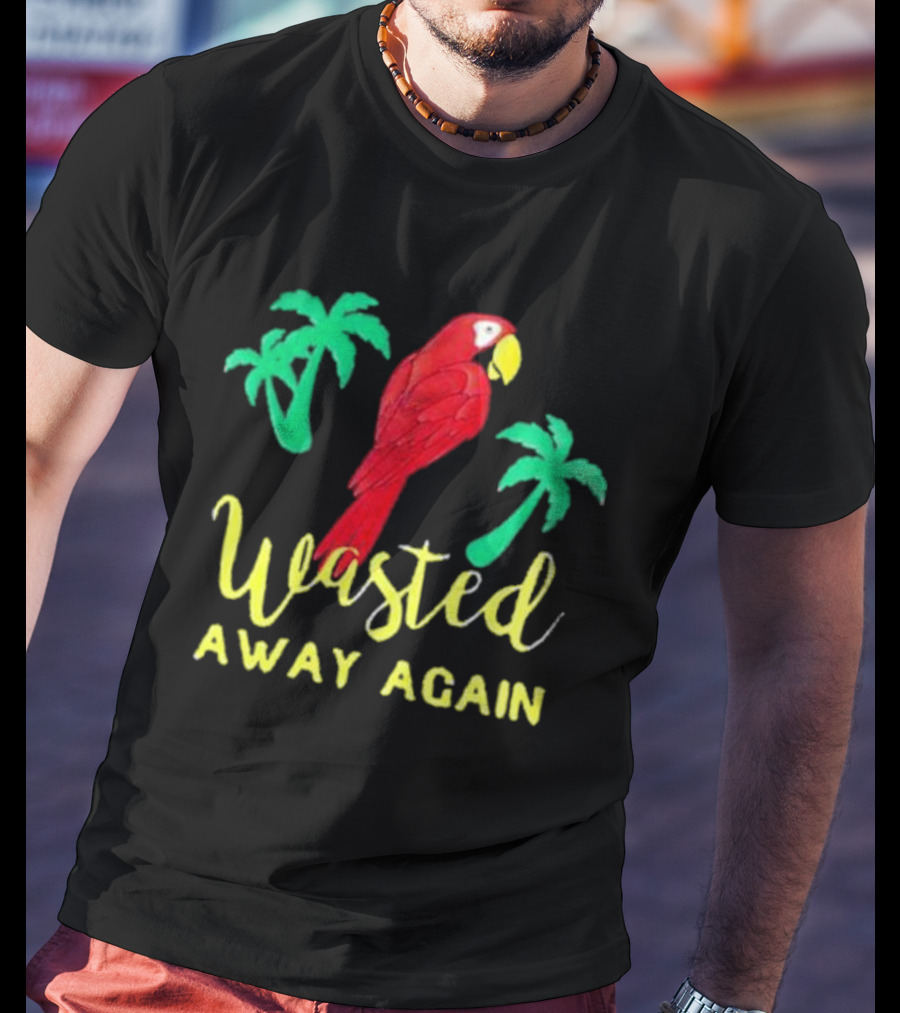 RIP Jimmy Buffett Wasted Away Again Parrot Palm Trees T-Shirt