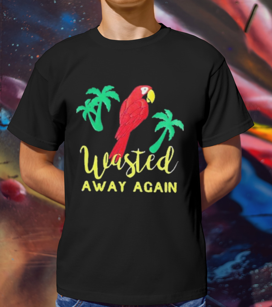 RIP Jimmy Buffett Wasted Away Again Parrot Palm Trees T-Shirt