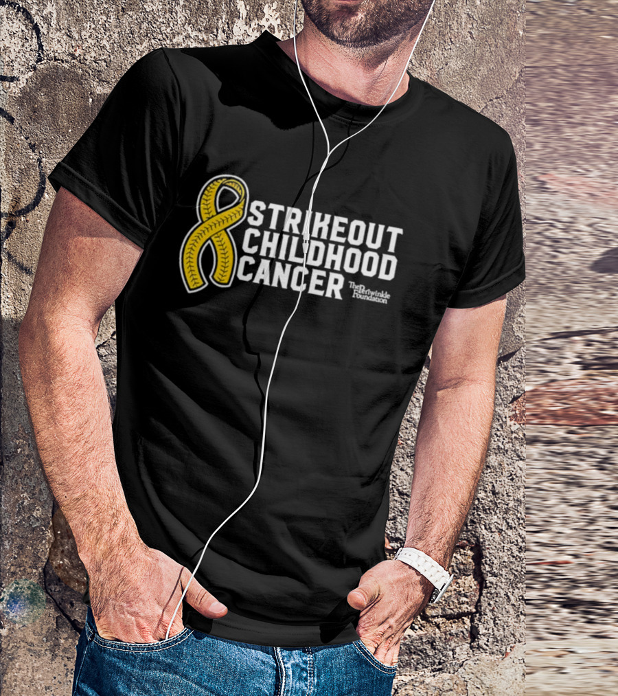Strikeout Childhood Cancer The Prinkindle Foundation Yellow T-Shirt