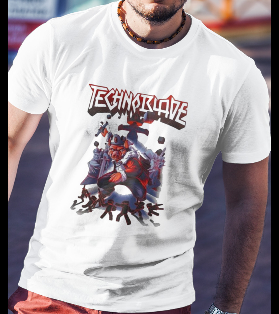 Technoblade Warrior Pig With Sword And Crown T-Shirt