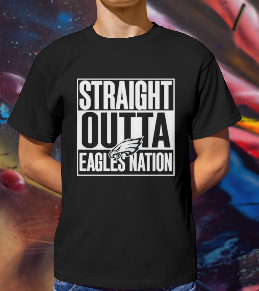 Philadelphia Eagles Straight Outta Eagles Nation Logo Fan Gear T-Shirt