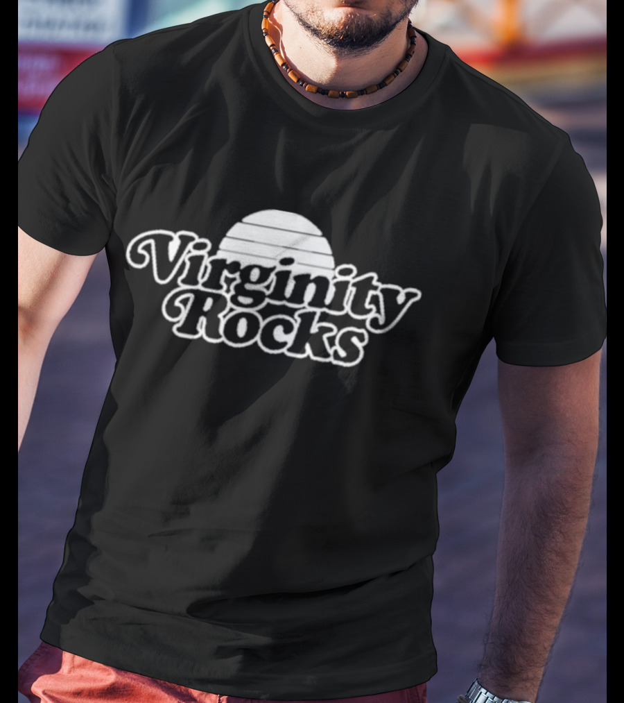 Virginity Rocks Retro Sunset T-Shirt