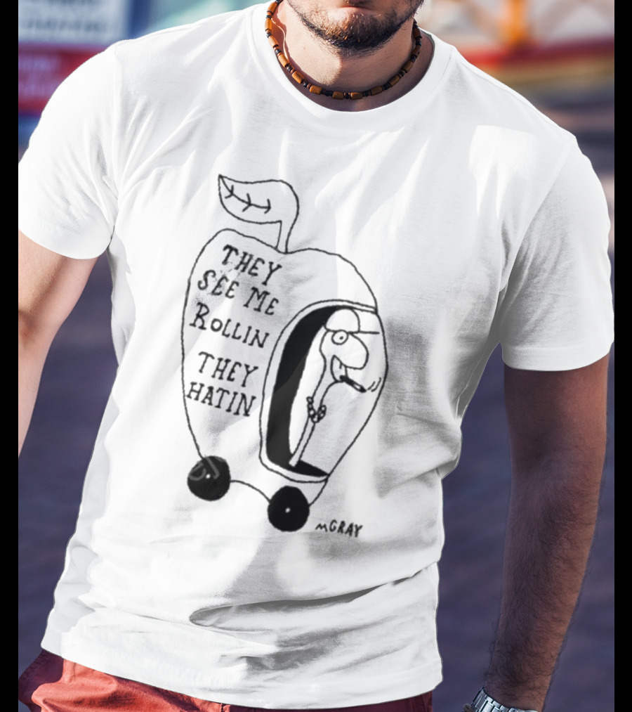 Matt Gray They See Me Rollin They Hatin Apple Scooter Cartoon T-Shirt