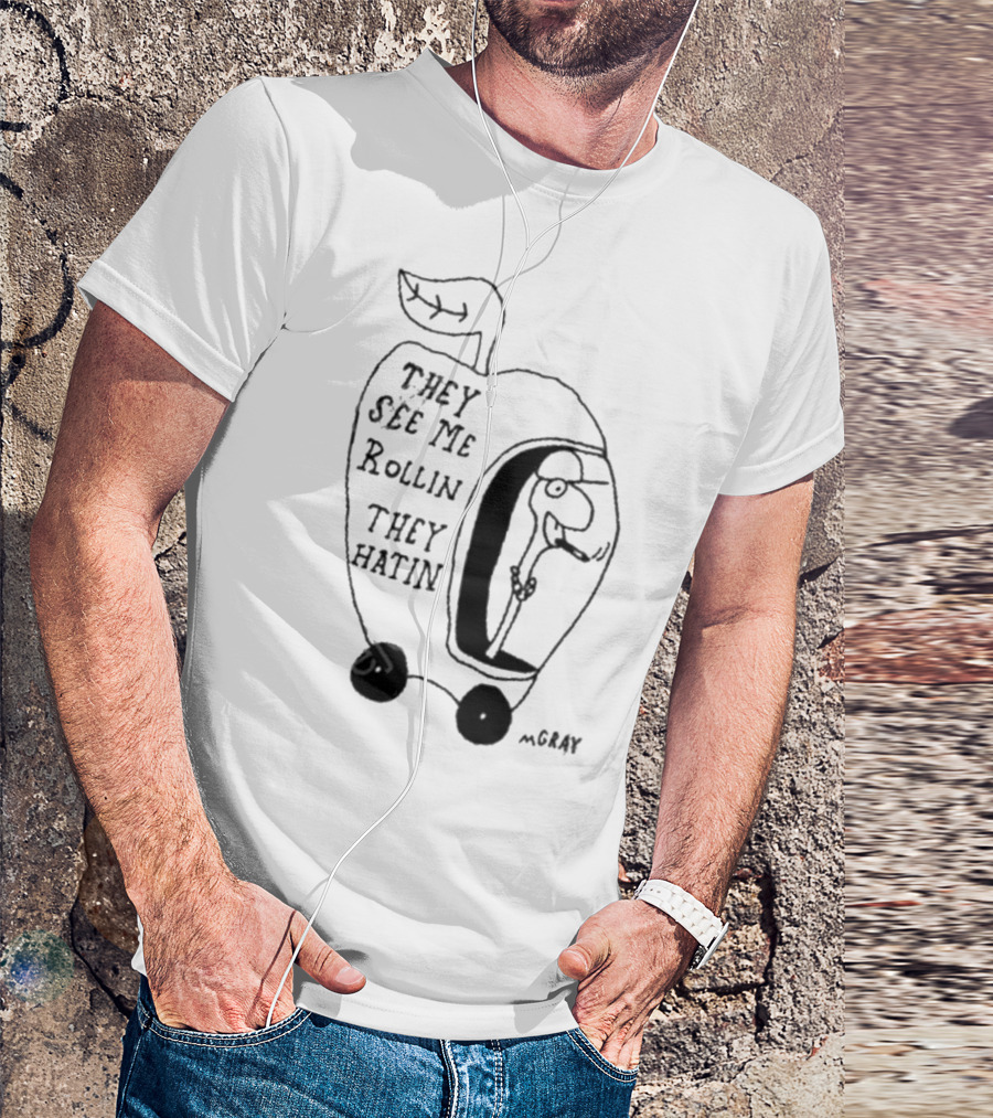 Matt Gray They See Me Rollin They Hatin Apple Scooter Cartoon T-Shirt