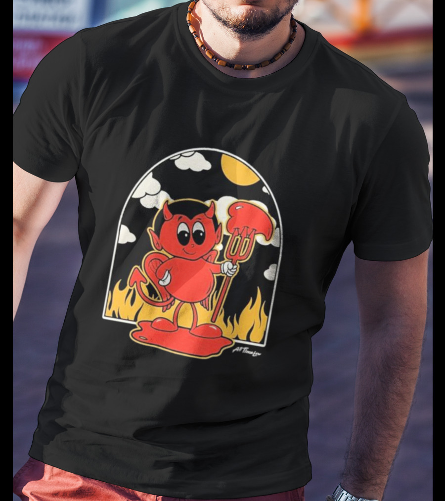 All Time Low Modern Love Cartoon Devil Flames Sun Clouds T-Shirt