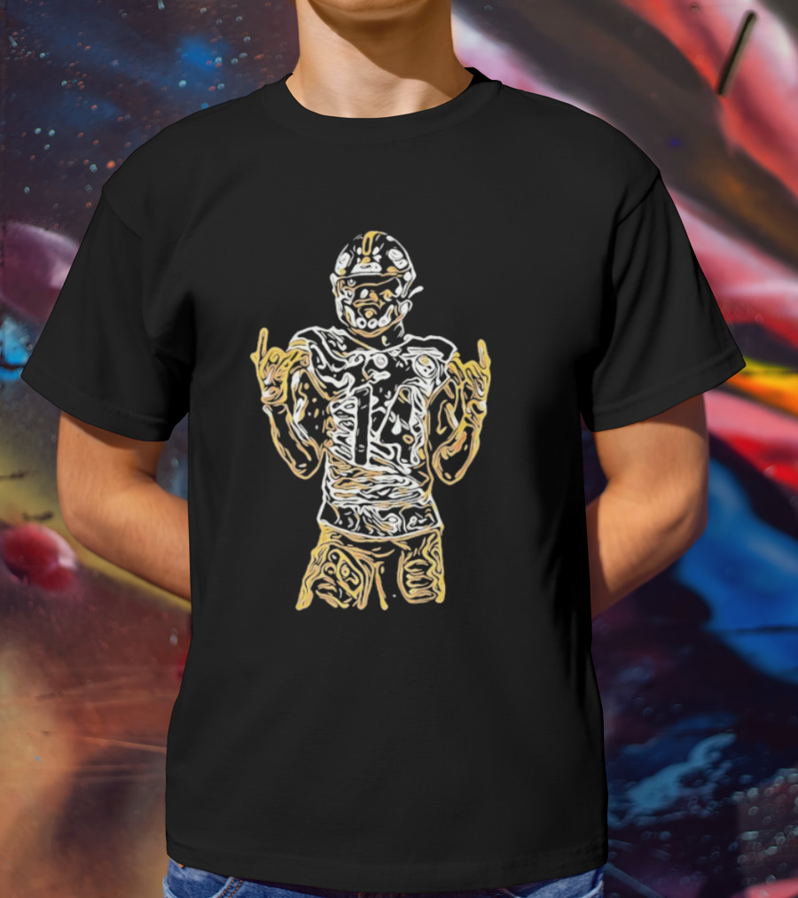Black And Gold George Football Number 14 Iconic Sports T-Shirt