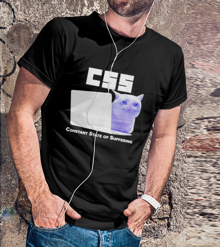 CSS Constant State Of Suffering Cat With Computer Retro Vibe T-Shirt