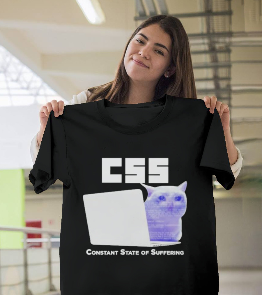 CSS Constant State Of Suffering Cat With Computer Retro Vibe T-Shirt