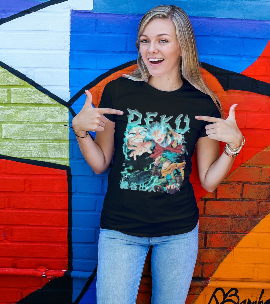 DEKU Midoriya Izuku My Hero Academia Anime Characters Electric Aura Battle Scene T-Shirt