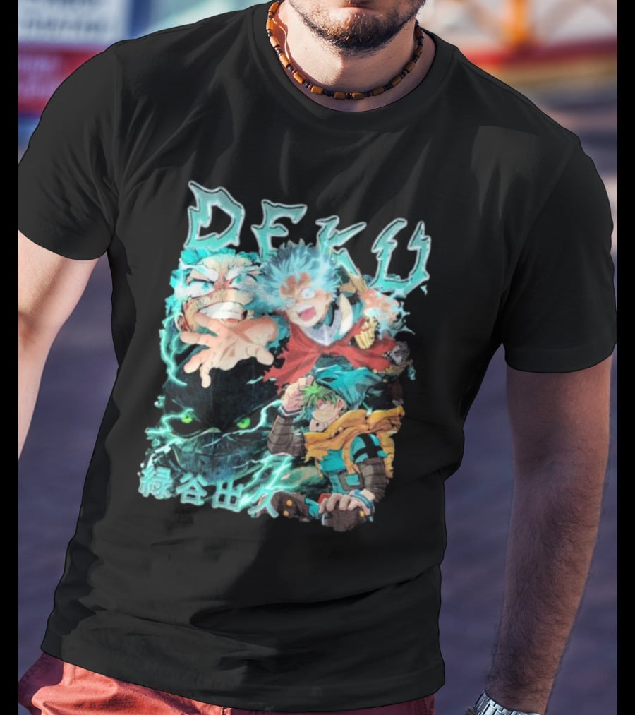 DEKU Midoriya Izuku My Hero Academia Anime Characters Electric Aura Battle Scene T-Shirt