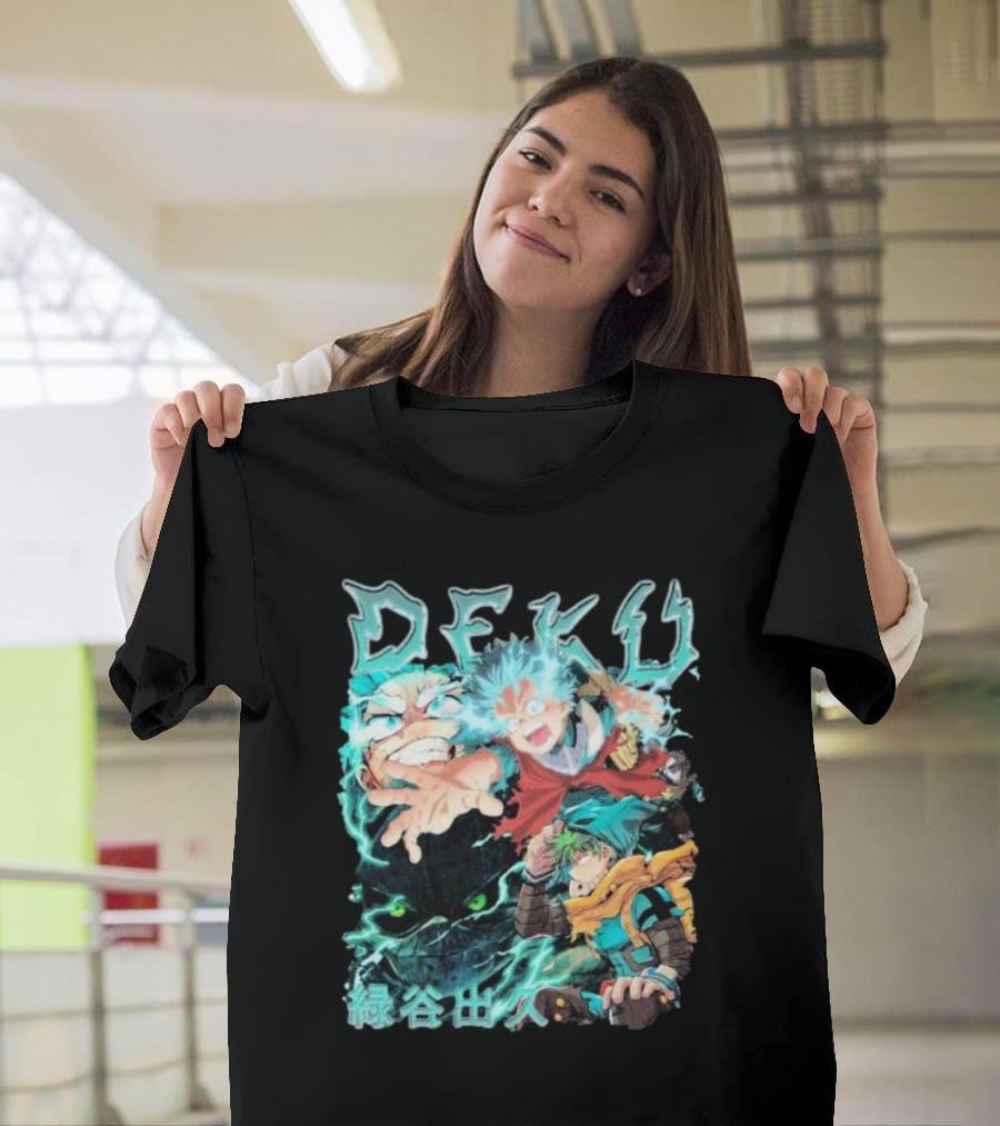 DEKU Midoriya Izuku My Hero Academia Anime Characters Electric Aura Battle Scene T-Shirt
