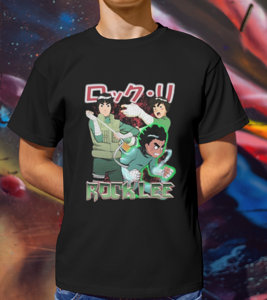 Rock Lee Dynamic Ninja Japanese Text T-Shirt