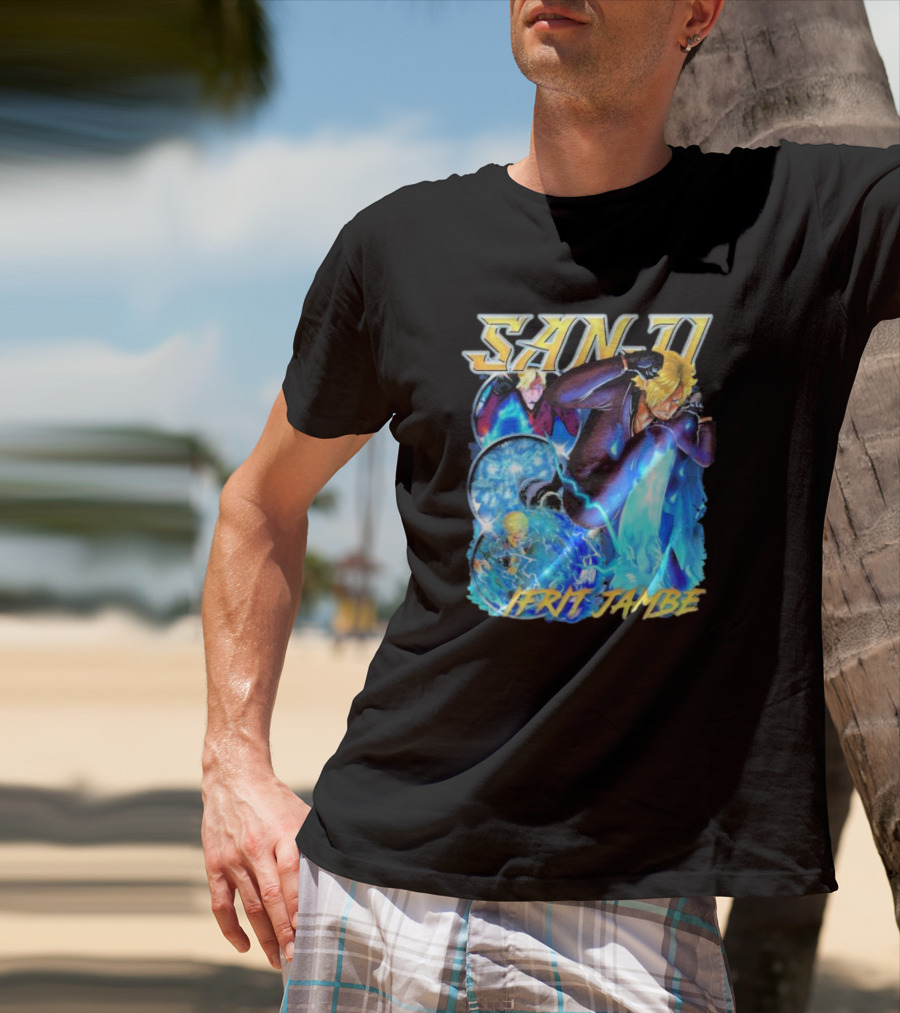 Sanji Ifrit Jambe Fiery Battle Stance Anime T-Shirt