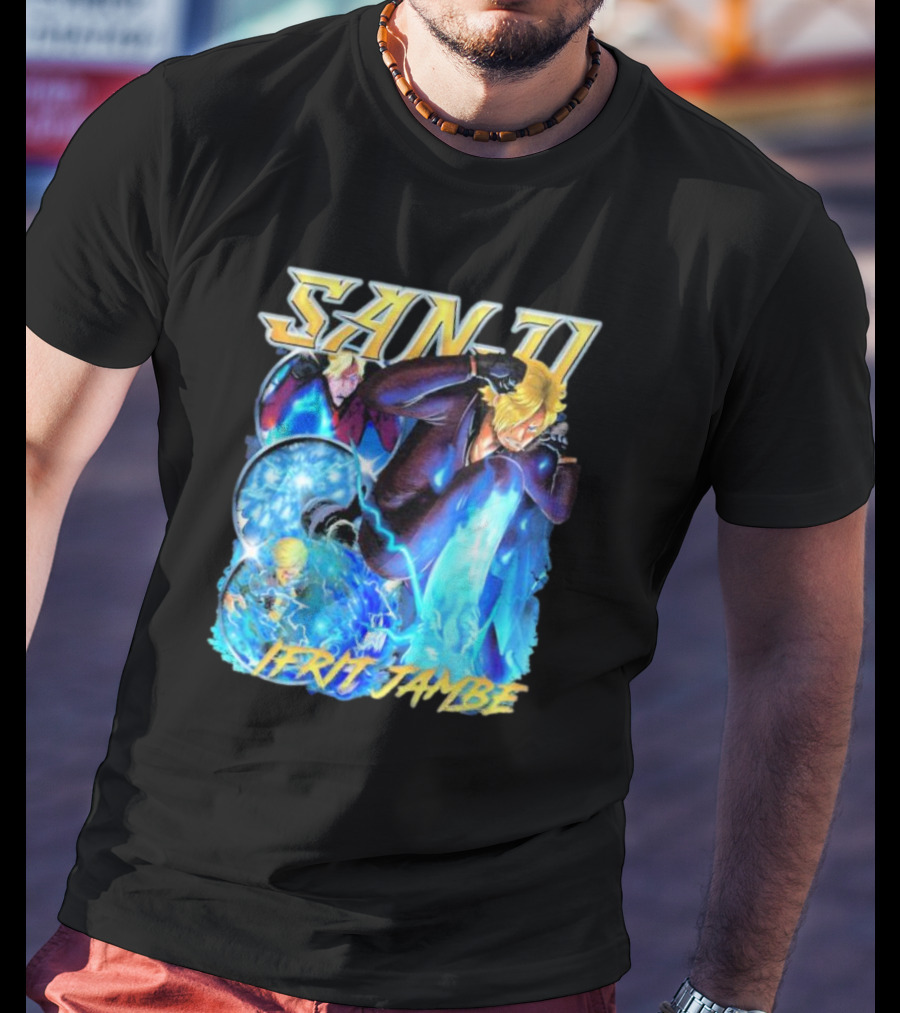 Sanji Ifrit Jambe Fiery Battle Stance Anime T-Shirt