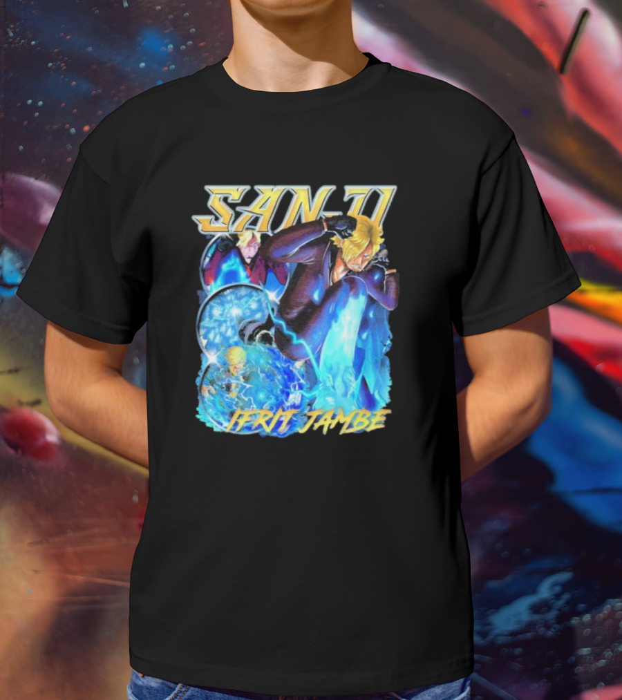 Sanji Ifrit Jambe Fiery Battle Stance Anime T-Shirt