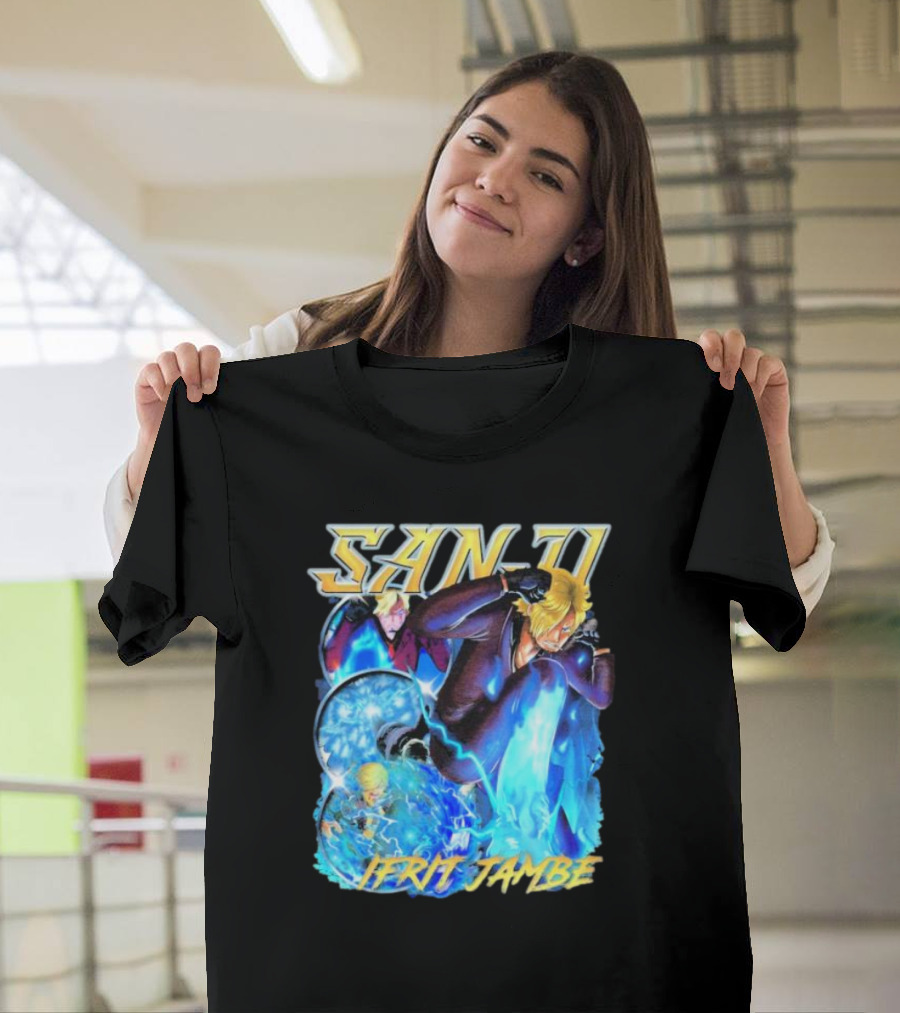 Sanji Ifrit Jambe Fiery Battle Stance Anime T-Shirt