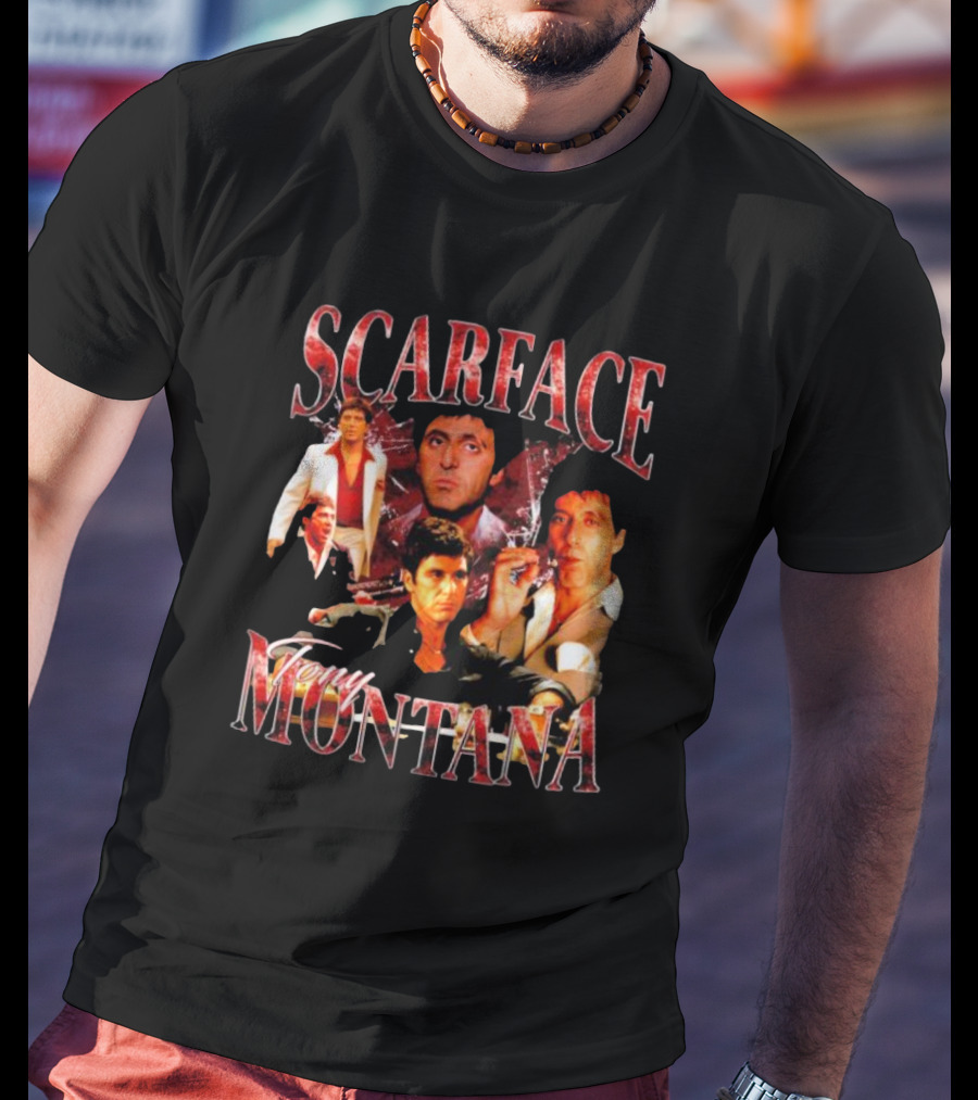 Scarface Tony Montana Film Collage Iconic Scenes T-Shirt