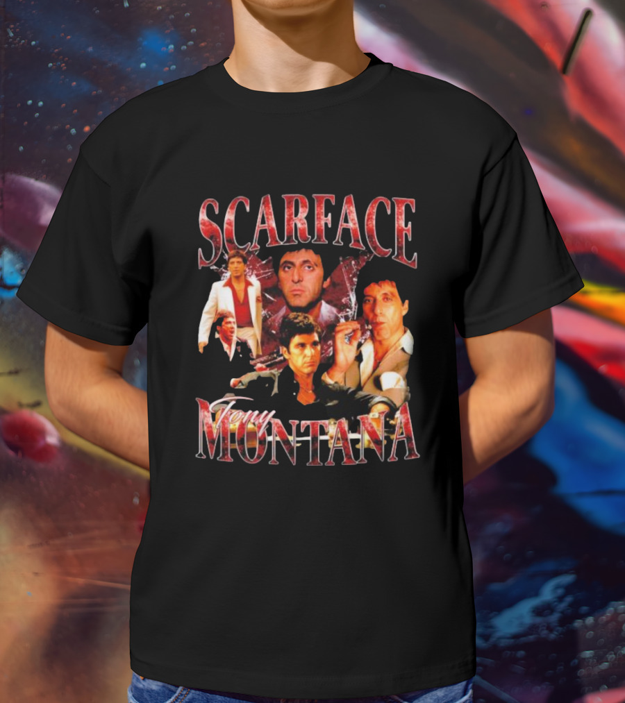 Scarface Tony Montana Film Collage Iconic Scenes T-Shirt