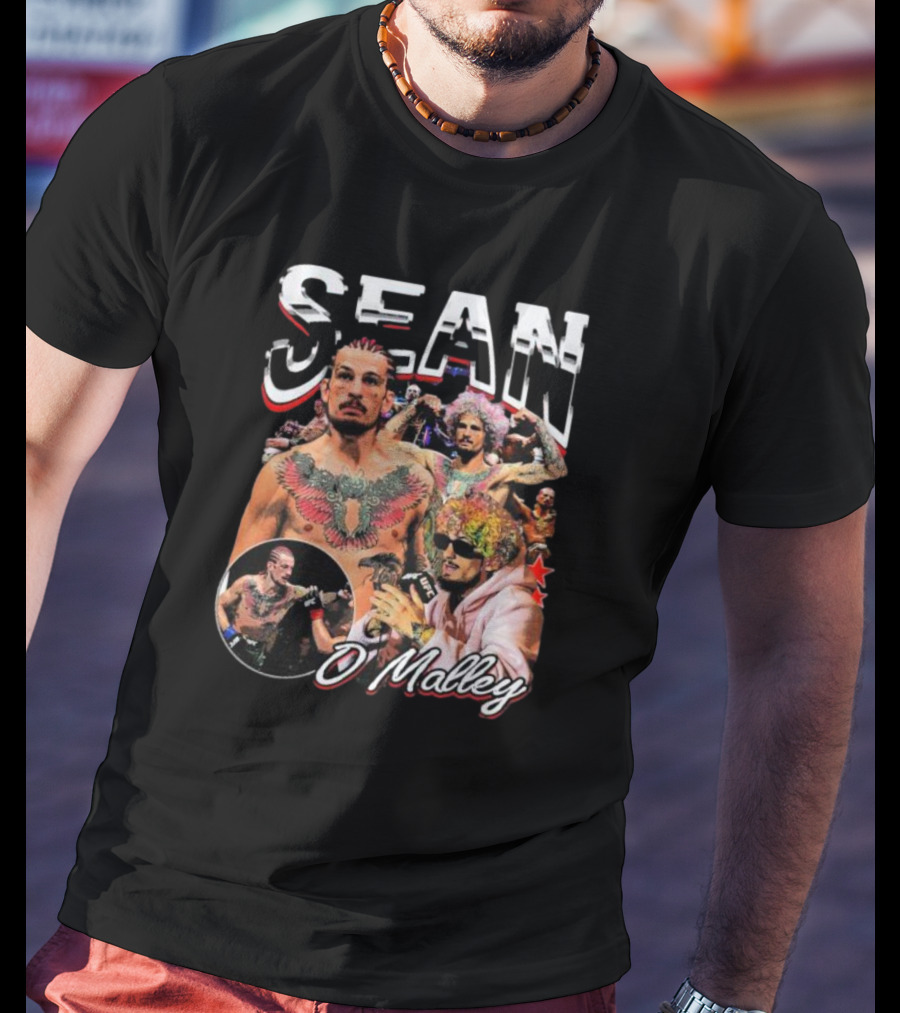 SEAN O'Malley MMA Fighter Collage With Tattoos And Sunglasses T-Shirt