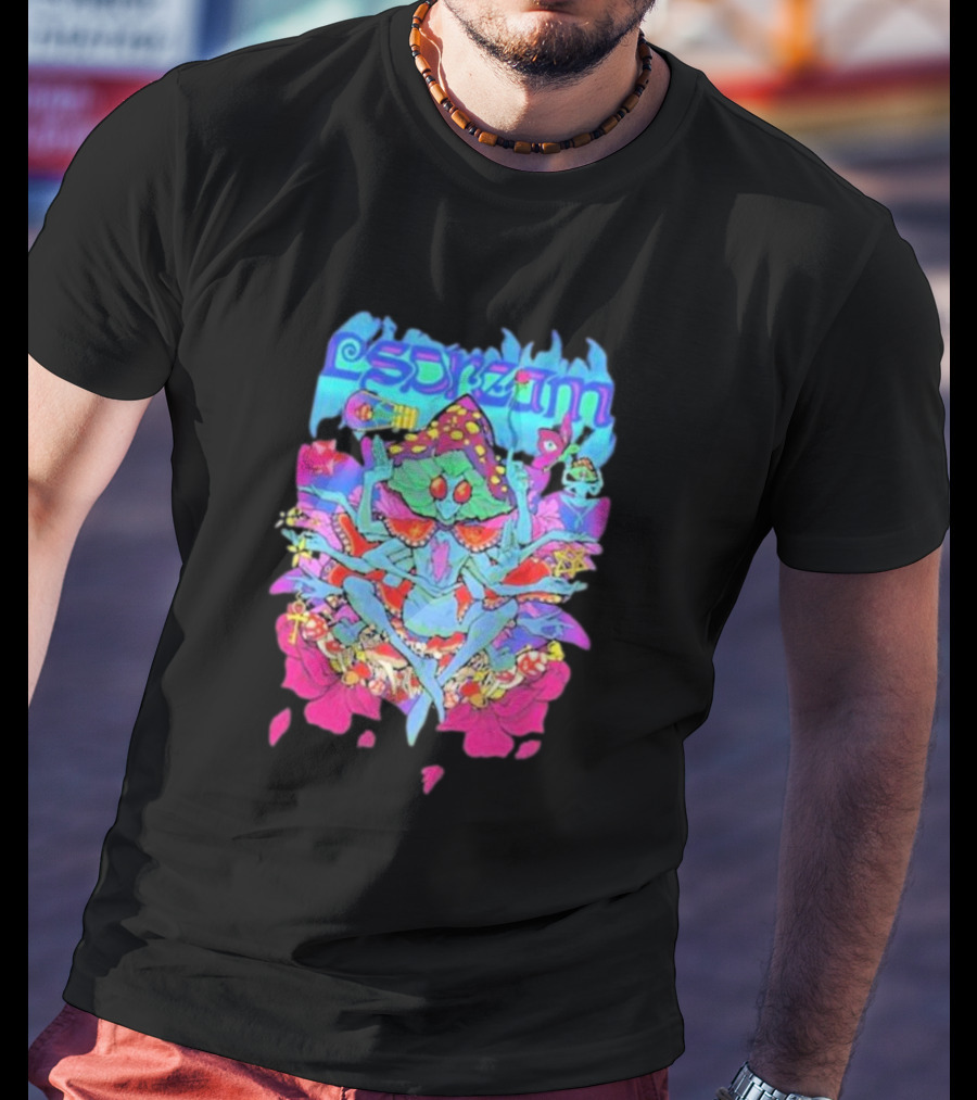 LSDream Mushi Psychedelic Bug Creature With Vibrant Colors And Cosmic Elements T-Shirt