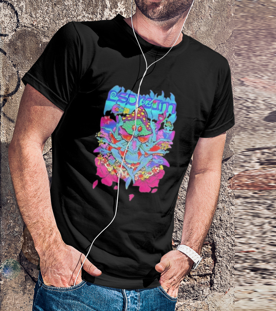 LSDream Mushi Psychedelic Bug Creature With Vibrant Colors And Cosmic Elements T-Shirt
