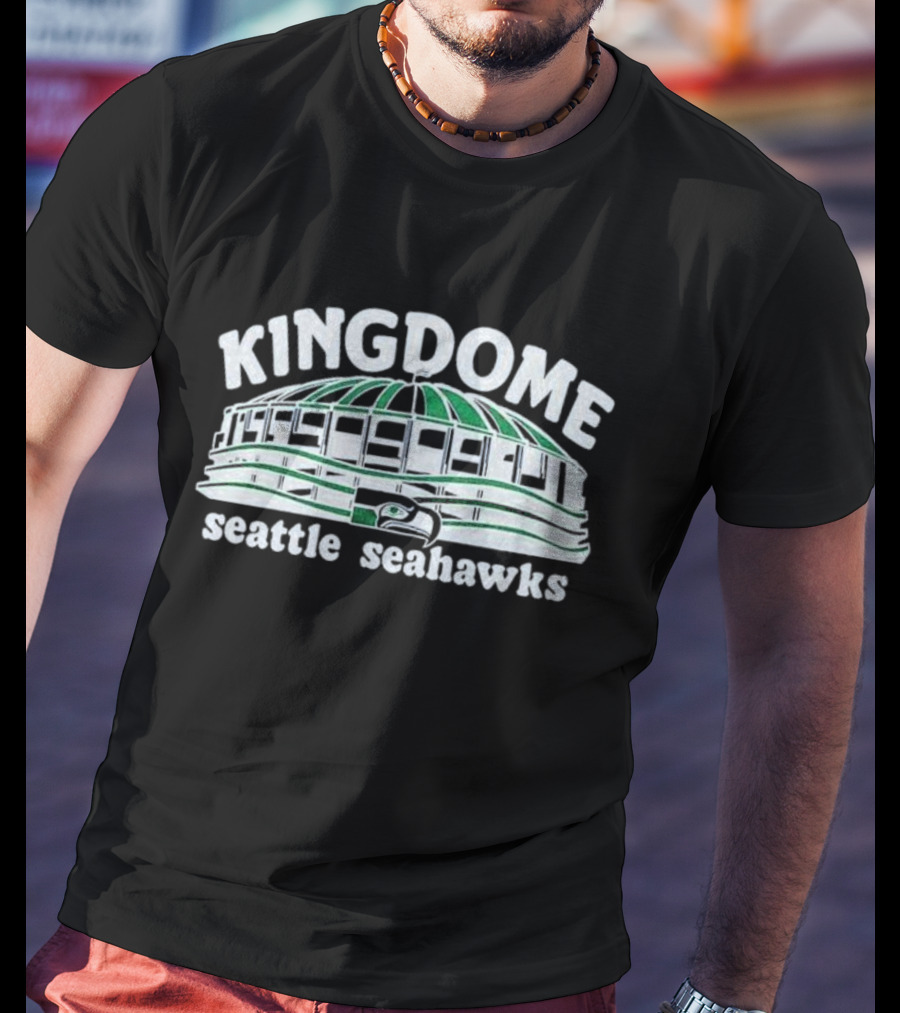 Seattle Seahawks Kingdome Stadium Green And White T-Shirt
