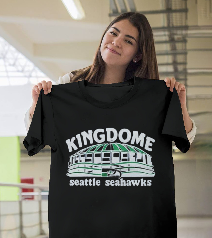 Seattle Seahawks Kingdome Stadium Green And White T-Shirt