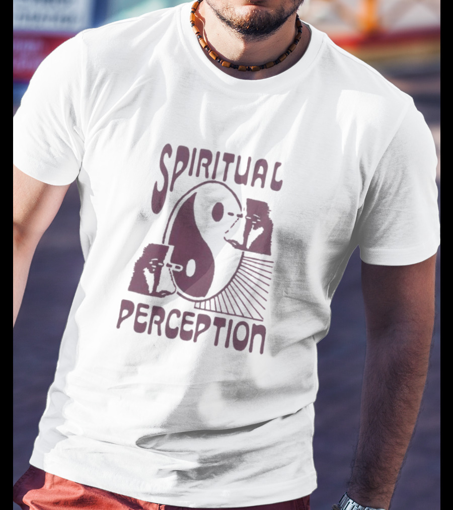 SPIRITUAL PERCEPTION YIN YANG SYMBOL WITH THINKING FIGURES T-Shirt