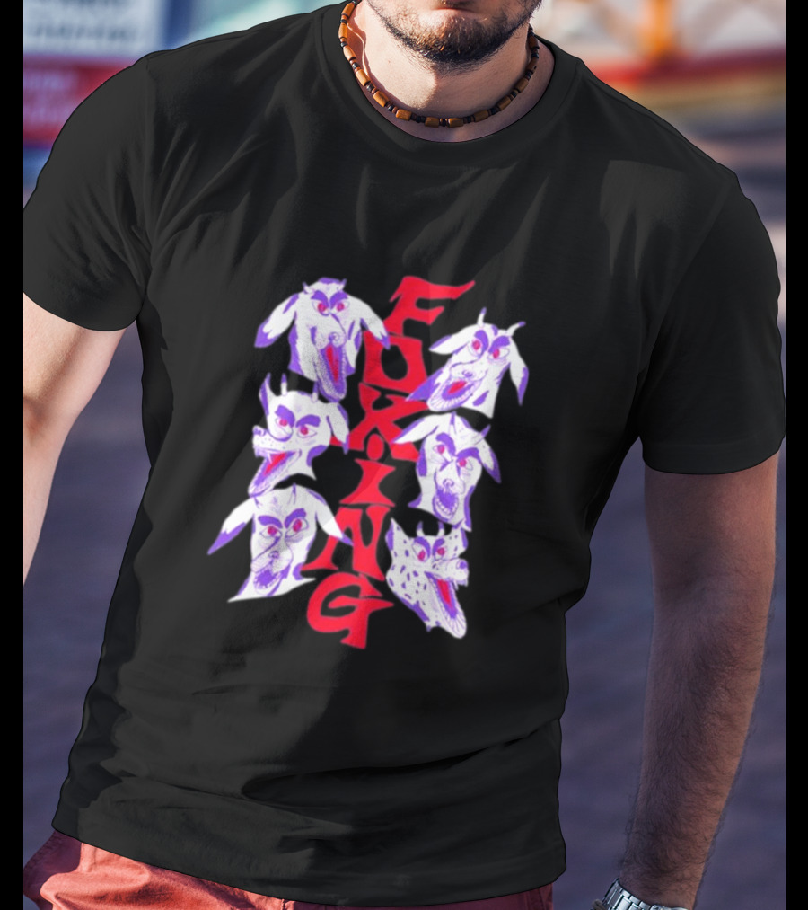 Foxy Devil Dogs Faces Red T-Shirt