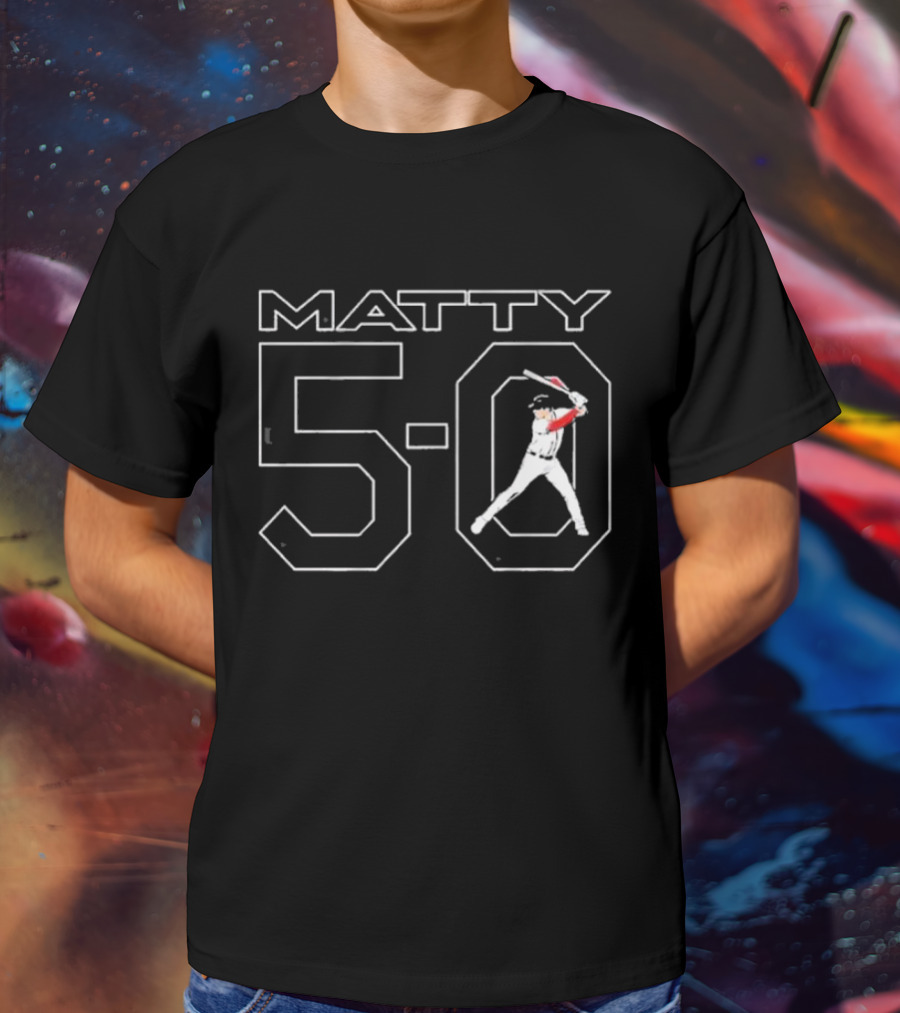 Matty 5-0 Baseball Player Silhouette Matt Olson T-Shirt