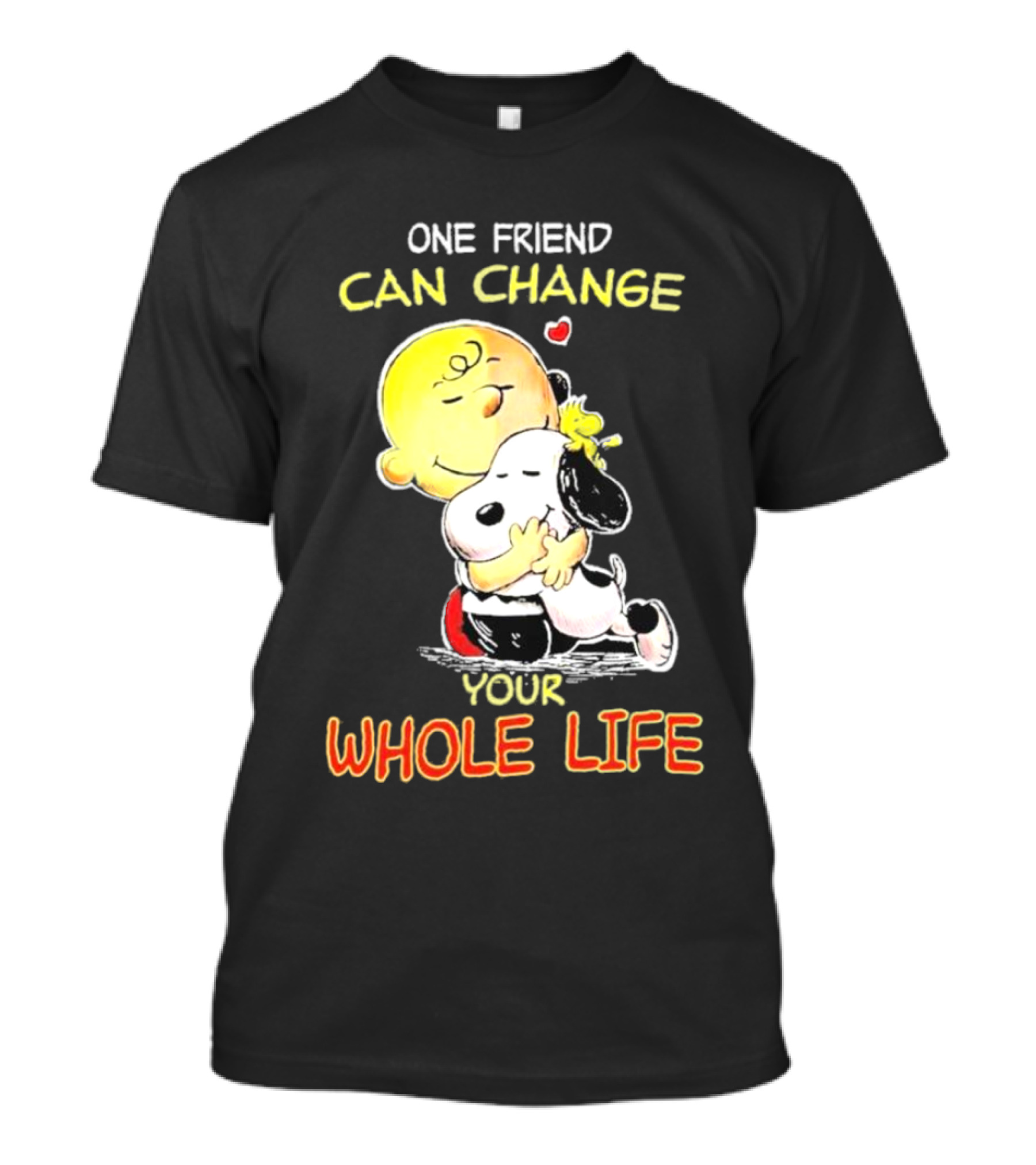 Snoopy And Friends One Friend Can Change Your Whole Life Hugging Image T-Shirt